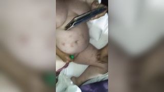 She cums as I shoot a load on her thigh - 8 image