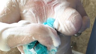 Washing bouncing DD mommy tits in the shower in slow motion - 12 image