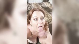 Hubby REALLY liked my Makeup, so I Sucked his YUMMY COCK and he Covered my PRETTY FACE with CUM - 12 image