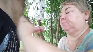 jerking off my cock under the trees after work - 10 image