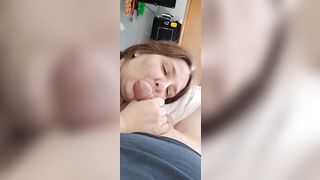 Deepthroat Dirty Talking Cock Sucking then Bends over and Takes a Hard Cock and Creampie - 6 image