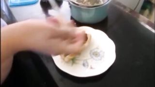 Sexy Cum Slut Eating Hotdog Cover In Thick Cum - 3 image