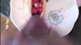 Sexy Cum Slut Eating Hotdog Cover In Thick Cum - 9 image