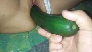 I fuck my wife with a big and long cucumber. - 4 image